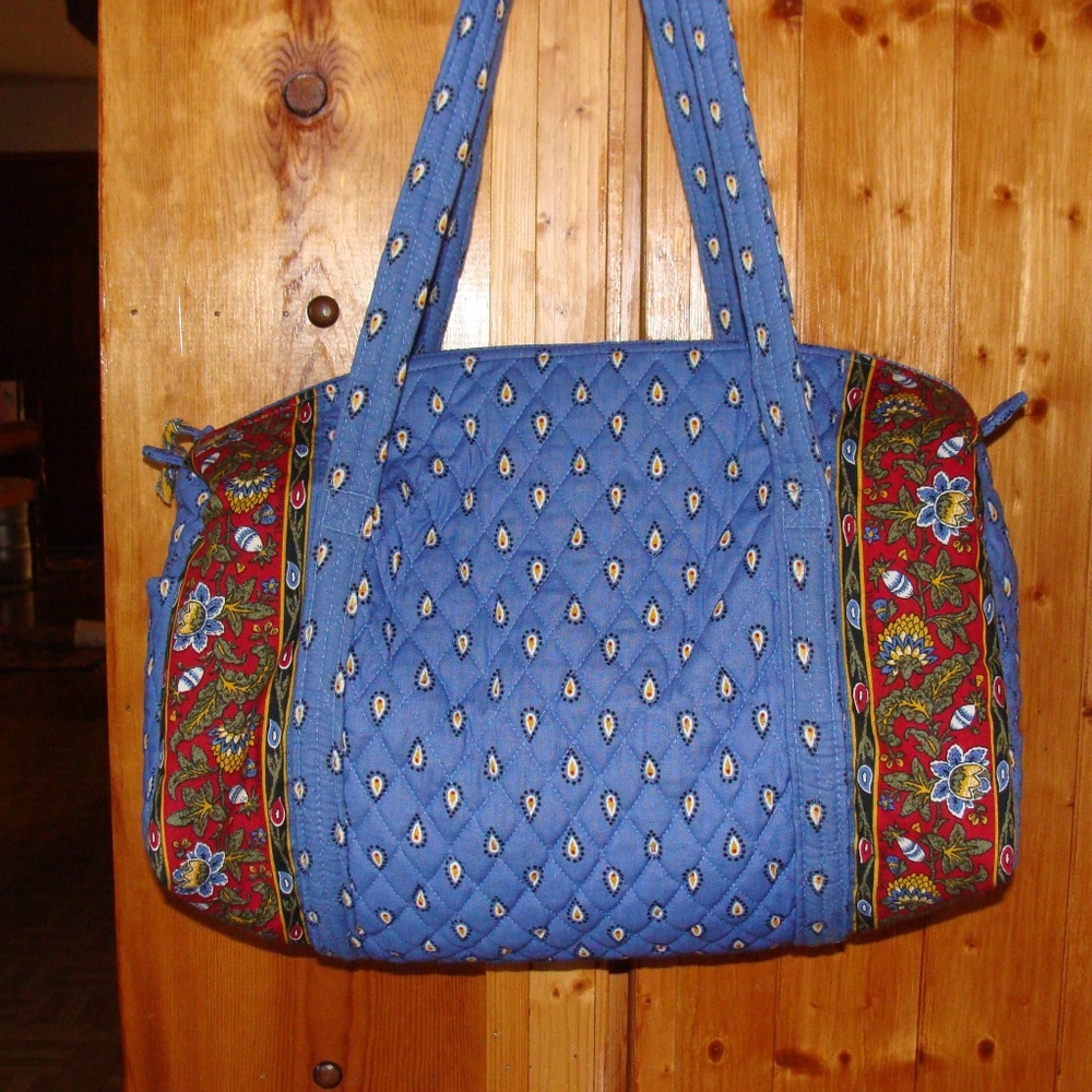 Vera Bradley Blue Medium Duffle Travel Quilted